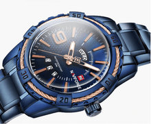 Load image into Gallery viewer, Men's Luxury Stainless steal Waterproof Watch With Day And Date Display Unique Design Perfect Gift In Modern Metal Men Wrist Watch Design