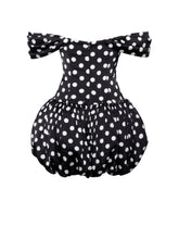 Load image into Gallery viewer, Umika Black Polka Dots Bubble Hem Mini Dress