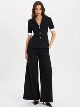 Load image into Gallery viewer, Aleeza Black Wide Leg Suit Pants