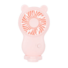 Load image into Gallery viewer, Handheld Pocket Mini Fan Portable With Bracket USB Mini Fan Portable Pocket Fan Cartoon Handheld Desktop Rechargeable Standing Fan Three Gear Wind Speed Regulation Battery Operated USB Small Fan with 3 Speeds for Home Office Car Outdoor Travel