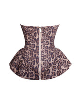 Load image into Gallery viewer, Qiara Cheetah Print Peplum Top with Lace Trim