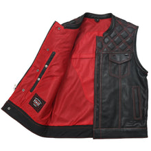 Load image into Gallery viewer, Downside Perforated Men's Motorcycle Leather Vest
