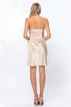 Load image into Gallery viewer, Cannes Keyhole Satin Mini Dress