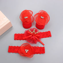 Load image into Gallery viewer, Flower Baby Girl Headband Socks Set Shoes With Crown Bows Newborn Headbands For Girls Turban Baby Hair Accessories