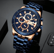 Load image into Gallery viewer, Men's Waterproof Watch With Chronometers Day View And Fluorescent Hands Unique Luxury Design Perfect Gift