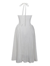 Load image into Gallery viewer, Gianna White Embroidered Halter Maxi Dress