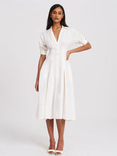 Load image into Gallery viewer, Palina Lyocell Pleated Midi Preppy Shirt Dress