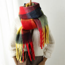 Load image into Gallery viewer, New Luxury Winter Soft Head Wraps Plaid Scarf Shawls Cashmere Warm Cashmere Scarves Rainbow For Women