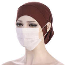 Load image into Gallery viewer, NEW Soft Cotton Hijab Breathable Turban Tie Under Scarf Elegant Ear Hole Stretch Inner Hijabs Lightweight Turban Round Front Under Hijab Caps Female Turban Bonnet