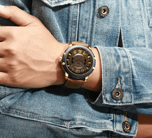 Load image into Gallery viewer, Men's Waterproof Sport Watch With Leather Belts And Large Numbers Details Unique Design Perfect Gift