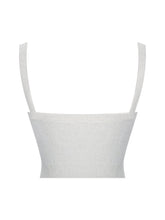 Load image into Gallery viewer, Selene White Wool-Blend Ribbed Knit V-Neck Top