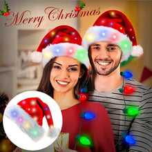 Load image into Gallery viewer, Mandotos Christmas Hat LED Light Plush Luminous Santa Hat For Children And Adults