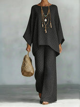 Load image into Gallery viewer, Floral Print Bamboo Linen Two-Piece Set with Wide-Leg Pants