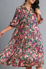 Load image into Gallery viewer, Full Size Printed Satin Midi Dress Plus Size Beautiful Women Dress Unique Design Dress