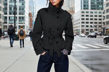 Load image into Gallery viewer, Women’s Lace-Up Waist Trench Coat
