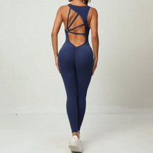 Load image into Gallery viewer, Yoga Jumpsuit V-shaped Back Design Sleeveless Fitness Running Sportswear Stretch Tights Pants For Womens Clothing