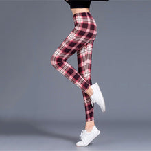 Load image into Gallery viewer, Women’s Plaid Yoga Leggings – Mid Waist Push-Up Pants