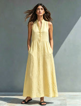 Load image into Gallery viewer, Women's Stand-Collar A-Line Maxi Dress – Resort & Vacation Style