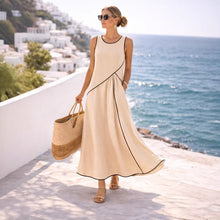 Load image into Gallery viewer, Mediterranean Contrast Color Vacation Dress – 7 Colors, S–3XL