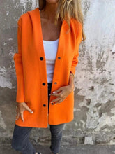 Load image into Gallery viewer, MANDOTOS Hooded Cardigan Single-Breasted Loose Red Jacket
