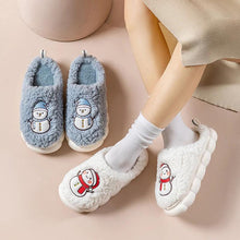 Load image into Gallery viewer, Snowman Slippers - Winter Plush Anti-Slip Couple Home Shoes