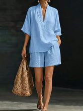 Load image into Gallery viewer, Women's Loose Batwing Sleeve Two-Piece Set – Casual Summer Beach Outfit