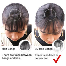 Load image into Gallery viewer, 3D Air Bangs Hair Bangs Heat Resistant Hairpieces Hair Women Natural Short Fake Hair Bangs Hair Clips Thin Natural Flat Neat AirBangs With Temples For Women One Piece Hairpiece