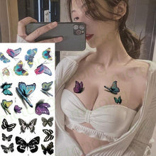 Load image into Gallery viewer, 3D Butterfly Waterproof Temporary Tattoo Sticker Snake Flowers Elegant Small Popular Tattoo For Womens Mens