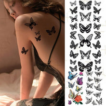 Load image into Gallery viewer, 3D Butterfly Waterproof Temporary Tattoo Sticker Snake Flowers Elegant Small Popular Tattoo For Womens Mens