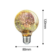 Load image into Gallery viewer, 3D Decoration Light Bulb Star Fireworks Lamp Holiday Night Light Decorative Antique Filament Light Warm Cage Filament Galaxy Inspired Light Light bulb for Most Lamp Pendant and Ceiling
