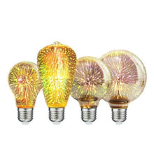 Load image into Gallery viewer, 3D Decoration Light Bulb Star Fireworks Lamp Holiday Night Light Decorative Antique Filament Light Warm Cage Filament Galaxy Inspired Light Light bulb for Most Lamp Pendant and Ceiling