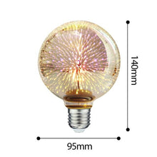 Load image into Gallery viewer, 3D Decoration Light Bulb Star Fireworks Lamp Holiday Night Light Decorative Antique Filament Light Warm Cage Filament Galaxy Inspired Light Light bulb for Most Lamp Pendant and Ceiling