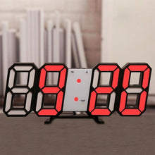Load image into Gallery viewer, 3D Large LED Digital Wall Clock Date Time Celsius Nightlight Display Table Desktop Clocks 3D Digital Alarm Clock Modern Design LED Wall Desk Clocks 12/24H Time /Date/ Temperature Display Nightlight /Brightness Adjustable/ Alarm Clock For Living Room
