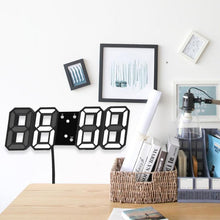 Load image into Gallery viewer, 3D Large LED Digital Wall Clock Date Time Celsius Nightlight Display Table Desktop Clocks 3D Digital Alarm Clock Modern Design LED Wall Desk Clocks 12/24H Time /Date/ Temperature Display Nightlight /Brightness Adjustable/ Alarm Clock For Living Room