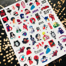 Load image into Gallery viewer, 3D Nail Art Stickers Decal Template Nail Tool Decorations Nail Slider Metallic Nail Art Stickers Set Love Metal Nail Studs Decals for Women Nail Decorations Accessories Metal Curve Stripe Lines Design Letter Nail Sticker Decoration