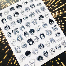 Load image into Gallery viewer, 3D Nail Art Stickers Decal Template Nail Tool Decorations Nail Slider Metallic Nail Art Stickers Set Love Metal Nail Studs Decals for Women Nail Decorations Accessories Metal Curve Stripe Lines Design Letter Nail Sticker Decoration
