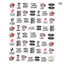 Load image into Gallery viewer, 3D Nail Sticker Russian English Letter Sticker For Nails Foil Love Heart Design Accessories Fashion Manicures Sticker Decoration Nail Art Stickers Water Transfer Nail Decals Full Wraps Gradient Acrylic Nail Kits for Women Manicure Decoration