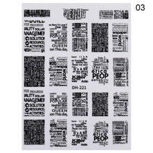 Load image into Gallery viewer, 3D Nail Sticker Russian English Letter Sticker For Nails Foil Love Heart Design Accessories Fashion Manicures Sticker Decoration Nail Art Stickers Water Transfer Nail Decals Full Wraps Gradient Acrylic Nail Kits for Women Manicure Decoration