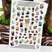Load image into Gallery viewer, 3D Nail Sticker Waterproof Shining Decals Stickers for Nails Cute Beautiful Love Heart Nail Art Decoration Aurora Silver Design Nail Art Stickers Decals Nail Art Supplies Valentines Day 3D Self-Adhesive Nail Decorations Manicuring Nail Art Manicure