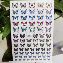 Load image into Gallery viewer, 3D Nail Sticker Waterproof Shining Decals Stickers for Nails Cute Beautiful Love Heart Nail Art Decoration Aurora Silver Design Nail Art Stickers Decals Nail Art Supplies Valentines Day 3D Self-Adhesive Nail Decorations Manicuring Nail Art Manicure