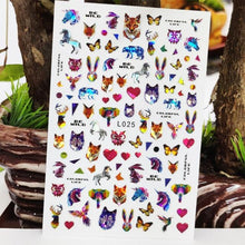Load image into Gallery viewer, 3D Nail Sticker Waterproof Shining Decals Stickers for Nails Cute Beautiful Love Heart Nail Art Decoration Aurora Silver Design Nail Art Stickers Decals Nail Art Supplies Valentines Day 3D Self-Adhesive Nail Decorations Manicuring Nail Art Manicure
