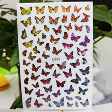 Load image into Gallery viewer, 3D Nail Sticker Waterproof Shining Decals Stickers for Nails Cute Beautiful Love Heart Nail Art Decoration Aurora Silver Design Nail Art Stickers Decals Nail Art Supplies Valentines Day 3D Self-Adhesive Nail Decorations Manicuring Nail Art Manicure