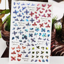Load image into Gallery viewer, 3D Nail Sticker Waterproof Shining Decals Stickers for Nails Cute Beautiful Love Heart Nail Art Decoration Aurora Silver Design Nail Art Stickers Decals Nail Art Supplies Valentines Day 3D Self-Adhesive Nail Decorations Manicuring Nail Art Manicure