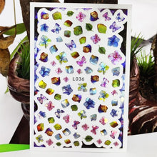 Load image into Gallery viewer, 3D Nail Sticker Waterproof Shining Decals Stickers for Nails Cute Beautiful Love Heart Nail Art Decoration Aurora Silver Design Nail Art Stickers Decals Nail Art Supplies Valentines Day 3D Self-Adhesive Nail Decorations Manicuring Nail Art Manicure