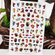 Load image into Gallery viewer, 3D Nail Sticker Waterproof Shining Decals Stickers for Nails Cute Beautiful Love Heart Nail Art Decoration Aurora Silver Design Nail Art Stickers Decals Nail Art Supplies Valentines Day 3D Self-Adhesive Nail Decorations Manicuring Nail Art Manicure