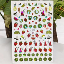 Load image into Gallery viewer, 3D Nail Sticker Waterproof Shining Decals Stickers for Nails Cute Beautiful Love Heart Nail Art Decoration Aurora Silver Design Nail Art Stickers Decals Nail Art Supplies Valentines Day 3D Self-Adhesive Nail Decorations Manicuring Nail Art Manicure