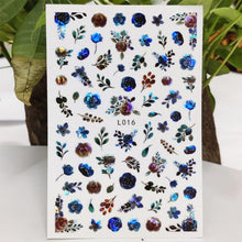 Load image into Gallery viewer, 3D Nail Sticker Waterproof Shining Decals Stickers for Nails Cute Beautiful Love Heart Nail Art Decoration Aurora Silver Design Nail Art Stickers Decals Nail Art Supplies Valentines Day 3D Self-Adhesive Nail Decorations Manicuring Nail Art Manicure