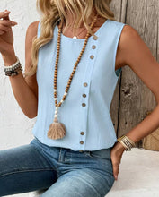 Load image into Gallery viewer, Women's Loose-Fit Round-Neck Cotton Tank Top – Casual Elegant Solid Color