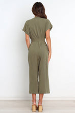 Load image into Gallery viewer, Women's V-Neck Cropped Wide-Leg Knit Jumpsuit