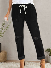 Load image into Gallery viewer, Women’s Distressed Stretch Jeans – Casual Elastic Waist Denim Joggers